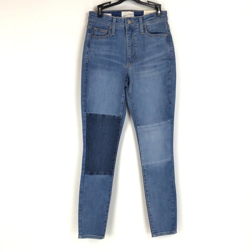 Universal Thread High Rise Skinny Patched Jeans Women's Size 00 / 24R Stretch
